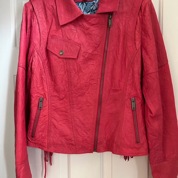 Joe Browns pink leather motorcycle jacket - Picture 5 of 13
